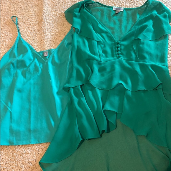 Chelsea28 Green Ruffle Blouse - Picture 3 of 5